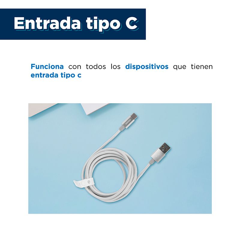 Cable-de-datos-tipo-c-trenzado-carcasa-de-aluminio-2m-3a-plateado-Miniso-5-3557