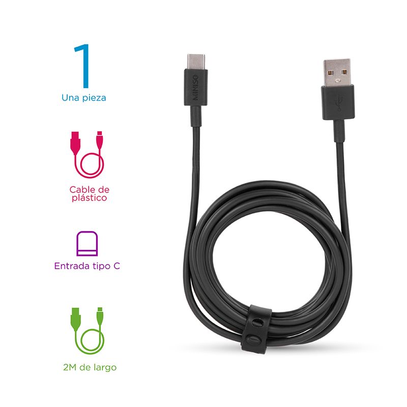 Cable-de-datos-tipo-c-tpe-negro-2-mt-Miniso-3-4393