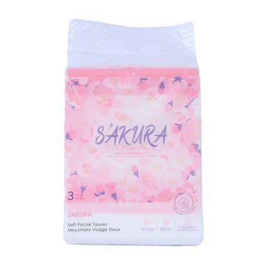 Sakura blossom series pañuelos faciales suaves 3 paquetes - Miniso