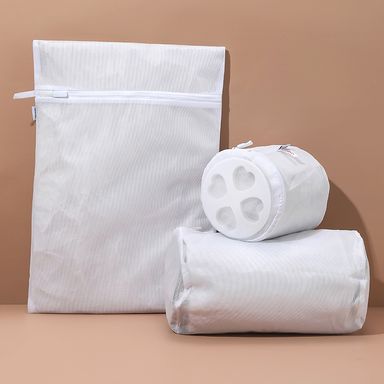 Bolsa de lavado en forma cilíndrica blanco 3 pzas -  Miniso