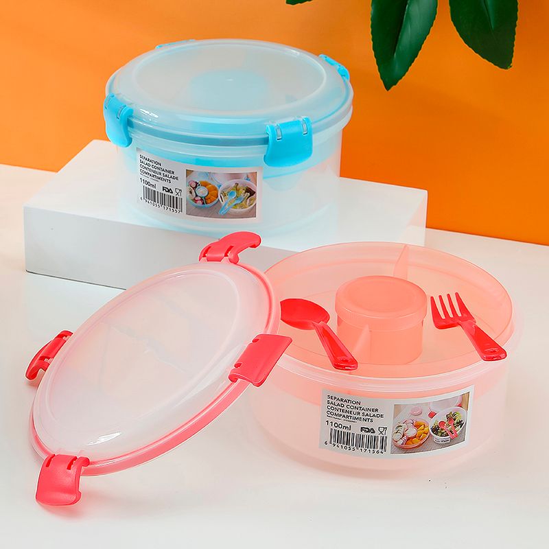 Taper para ensalada con separación pequeño naranja - Miniso