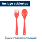 Taper para ensalada con separación pequeño naranja - Miniso