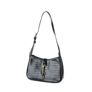 Bolso hobo textura de piedra y broche metalico negro -  Miniso