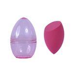 Esponja-de-maquillaje-inclinada-con-estuche-de-viaje-transparente-fucsia-Miniso-1-10765
