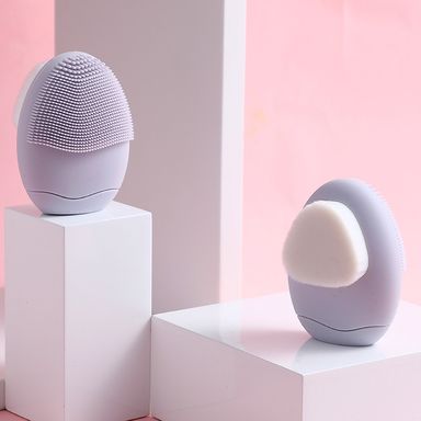 Cepillo de limpieza facial ovalado silicón azul -  Miniso