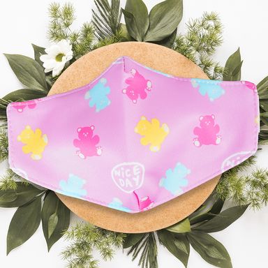 Cubrebocas con estampado de oso para niños zoo series  -  Miniso