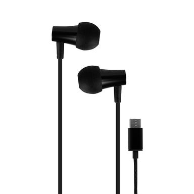 Audífonos mini tipo c con cable trenzado modelo 8459t negro -  Miniso