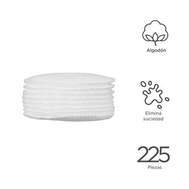 Almohadillas redondas suaves de algodon de doble cara 225 unidades -  Miniso