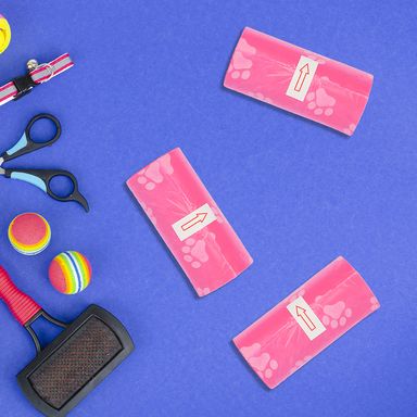 Bolsas para desechos de mascota degradables pet series 2.0 rosa 4*20 pzas  - Miniso