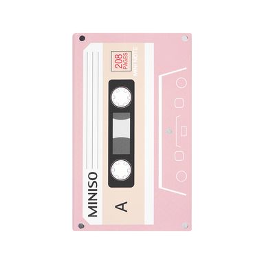 Libreta con diseño de cassette 104 hojas rosa -  Miniso