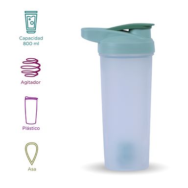 Tomatodo agitador para deporte 800ml verde  11.6*9*23cm - Miniso