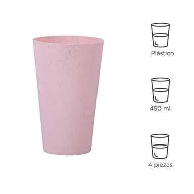 Paquete de vasos ecológicos 4 piezas 450 ml -  Miniso