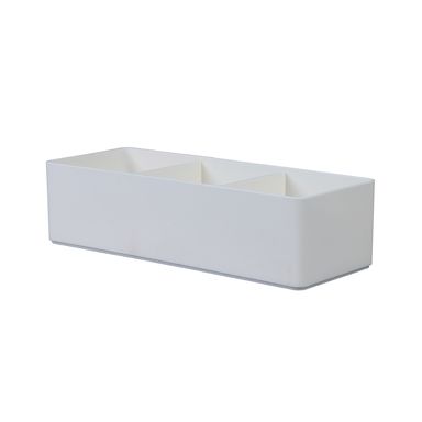 Organizador de plastico de 3 compartimentos blanco 24.3x9.3x6.4cm - Miniso