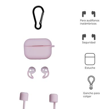 Estuche para audífonos protector para airpods pro rosa  - Miniso