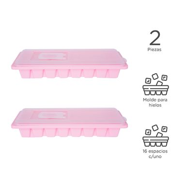 Molde para cubos de hielo rosa 2 pzas -  Miniso