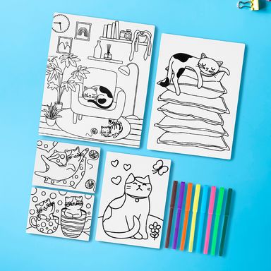 Set para jugar velvet con ocho plumones gato de casa -  Miniso