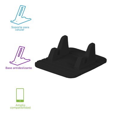 Soporte de coche para celular silicon negro miniso -  Miniso