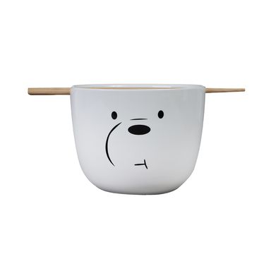 Bowl de cerámica con palillos we bare bears collection 5.0 1150ml polar 15.5x8.8x11.8cm - We Bare Bears