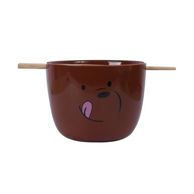 Bowl de cerámica con palillos we bare bears collection 5.0 1150ml grizzly 15.5x8.8x11.8cm - We Bare Bears