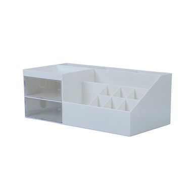 Organizador de almacenamiento de escritorio doble capa minimalista blanco 24.6x12.2x9.1cm - Miniso