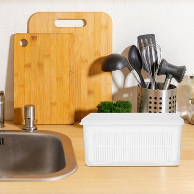 Colador en forma de cesta de doble capa con tapa 1700 ml - Miniso