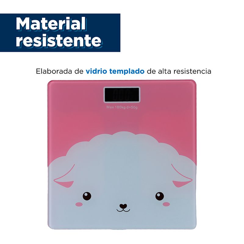 Balanza-de-cristal-templado-para-peso-corporal-rosa-26cm-oveja-Miniso-4-10622