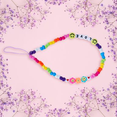 Colgante para celular cuentas de colores (love) -  Miniso