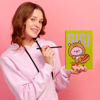 Libretas y cuadernos A4 mini family animal cosplay series gigi libreta con alambre 100 hojas - Miniso