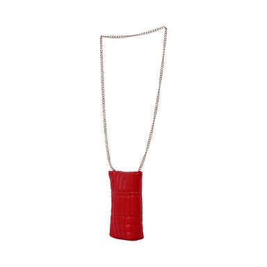 Mini bolso porta celular miniso capitonado con correa de cadena rojo -  Miniso
