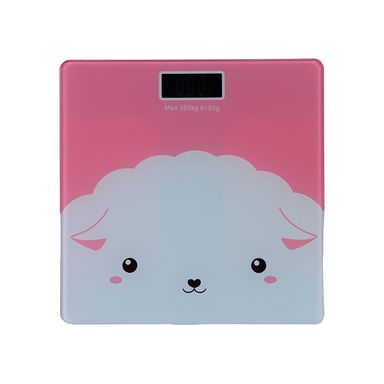 Balanza de cristal templado para peso corporal rosa 26cm (oveja) -  Miniso