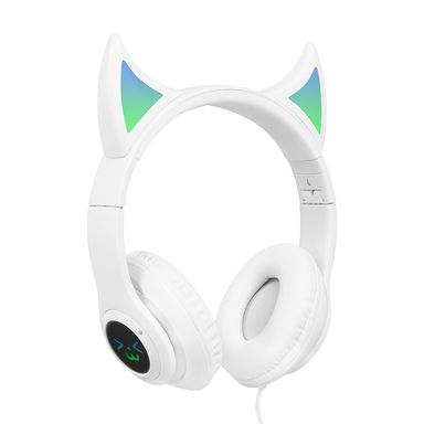Audífonos de diadema plegables con luces led modelo bh108 blanco -  Miniso
