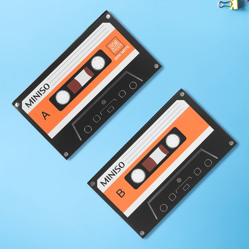 Libreta-con-dise-o-de-cassette-104-hojas-negro-b-Miniso-2-6827