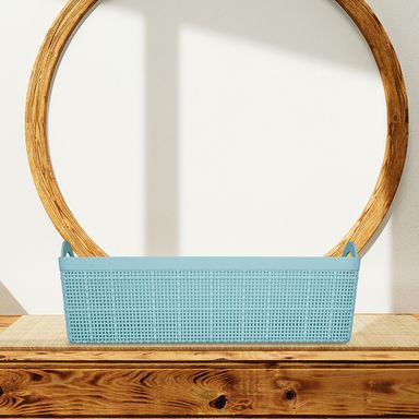 Cesto de almacenamiento rectangular mango con trenzado -  Miniso