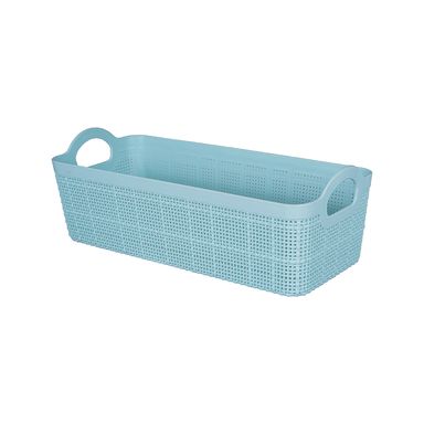 Cesto de almacenamiento rectangular mango con trenzado -  Miniso