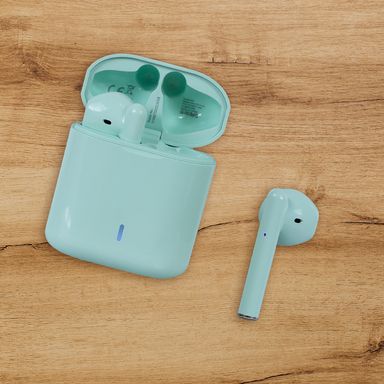 Auriculares macaron half in ear tws modelo s88 verde menta miniso -  Miniso