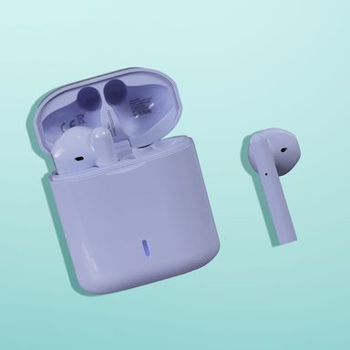 Auriculares macaron half in ear tws modelo s88 morado miniso -  Miniso