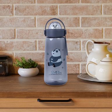 Tomatodo de plastico we bare bears collection con decoracion 600ml negro 7.7x7.7x20.5cm - We Bare Bears