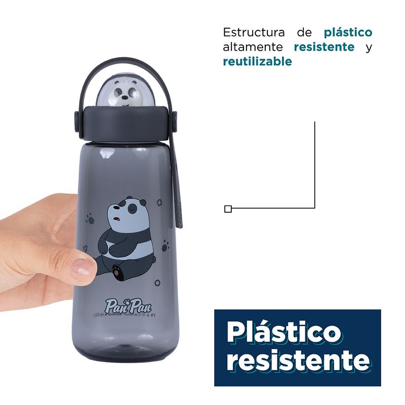 Tomatodo-de-plastico-we-bare-bears-collection-con-decoracion-600ml-negro-7-7x7-7x20-5cm-We-Bare-Bears-7-11654