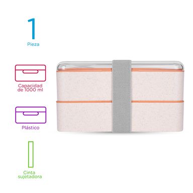 Taper de paja de doble capa blanco crema 1000 ml -  Miniso