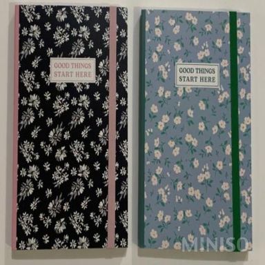 Cuaderno de tapa dura A6 con bolsillo flores 96 hojas diseños mixtos -  Miniso