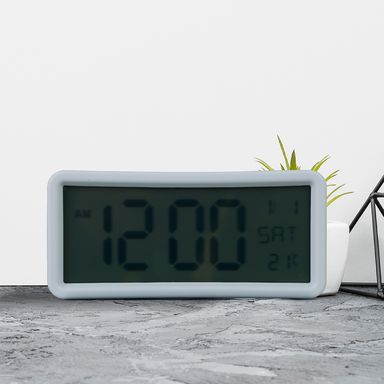 Reloj despertador electrónico de pantalla grande blanco -  Miniso