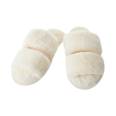Pantuflas abiertas para mujer doble cinta talla 39 - 40 1 par miniso beige -  Miniso
