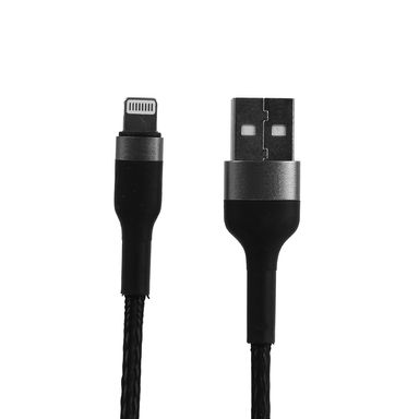 Cable de carga 1m aluminio trenzado con transmisión de datos modcb12b gris y negro - Miniso