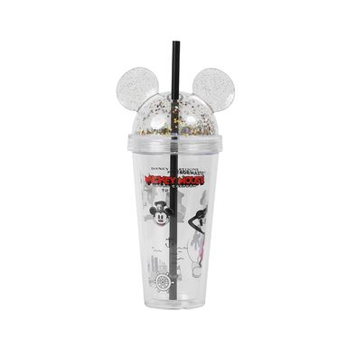 Vaso de plastico botella de mickey mouse con sorbete 420 ml 11.3x11.3x21.5 cm -  Disney