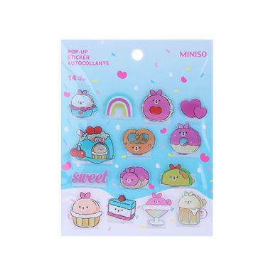 Calcomanias y estampas emergente de la serie mini family sweetheart bunny azul - Miniso