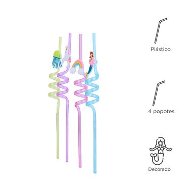 Juego de sorbetes con diseños varios 4 piezas - Miniso