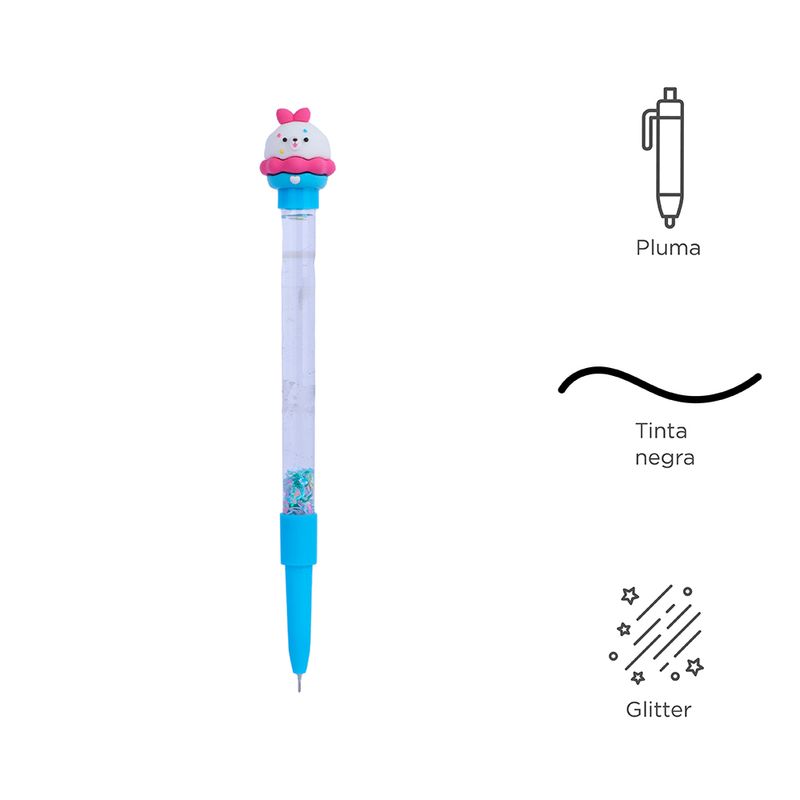 Lapicero-de-gel-con-purpurina-de-la-serie-sweet-bunny-0-5-mm-azul-mini-family-Miniso-3-11757