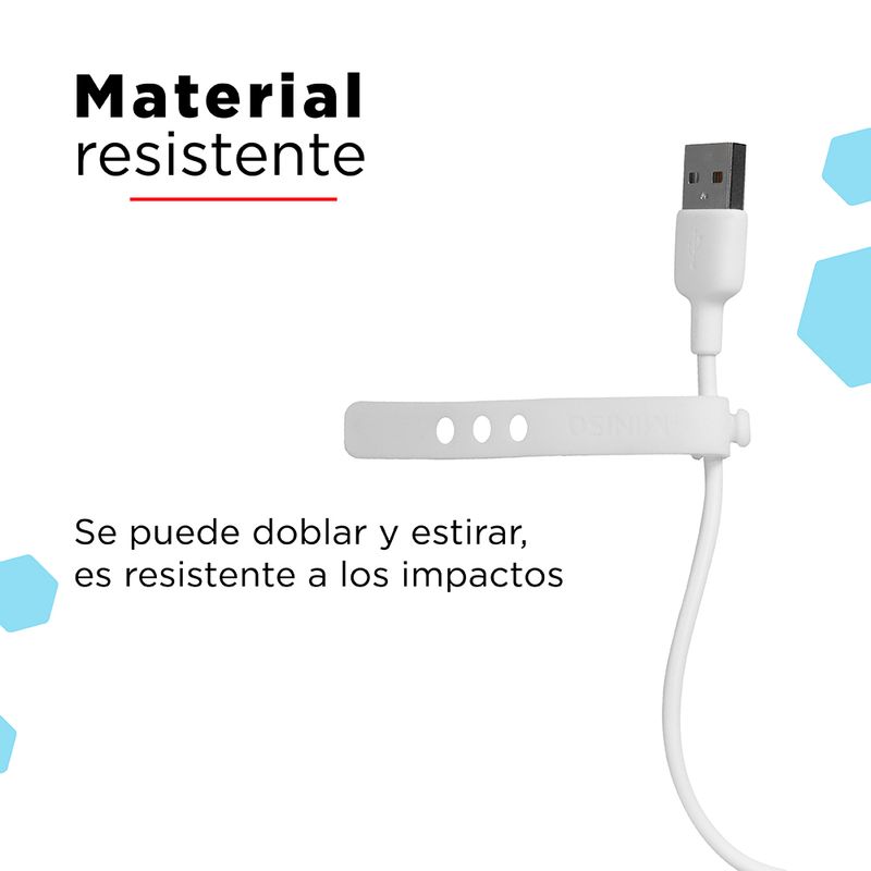 Cargador Android 1 metro - 2 piezas, Blanco – Miniso Nicaragua