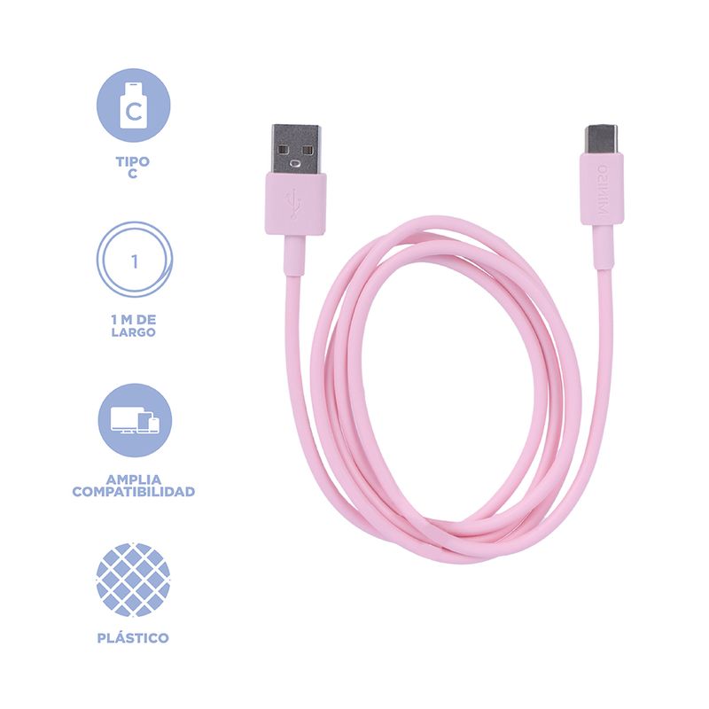 Cable-de-datos-tipo-c-rosa-1m-miniso-Miniso-3-12383