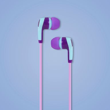 Audífonos con cable de 3.5 mm con bloqueo de color modelo ebp e a60 azul morado miniso - Miniso